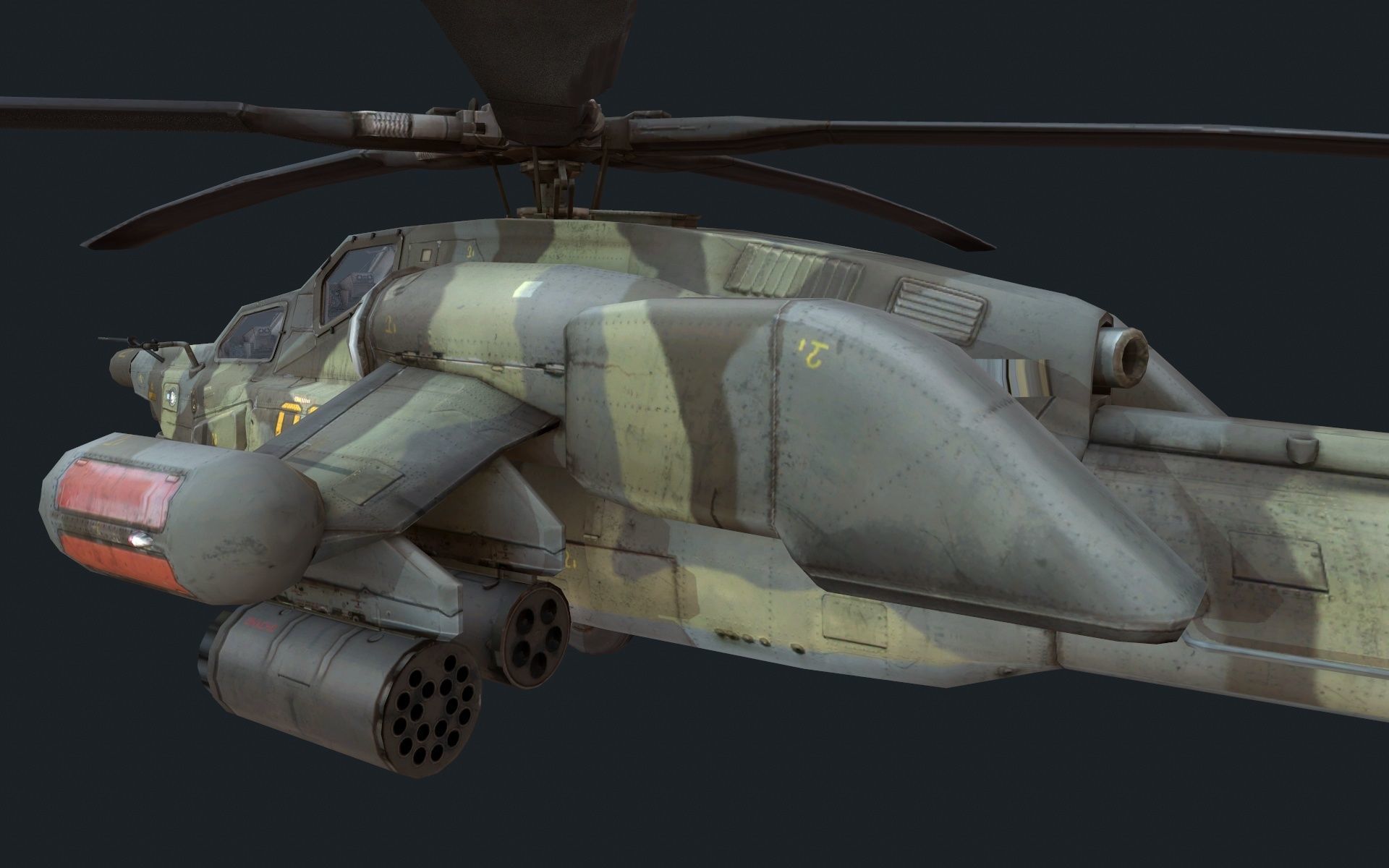 Helicopter Mi-28 Low-poly 3D model_3