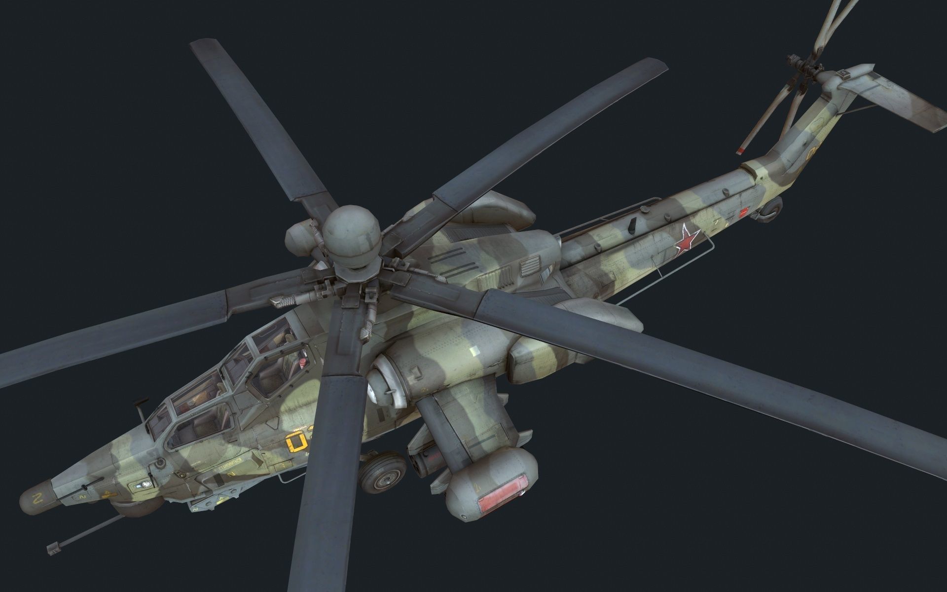Helicopter Mi-28 Low-poly 3D model_2