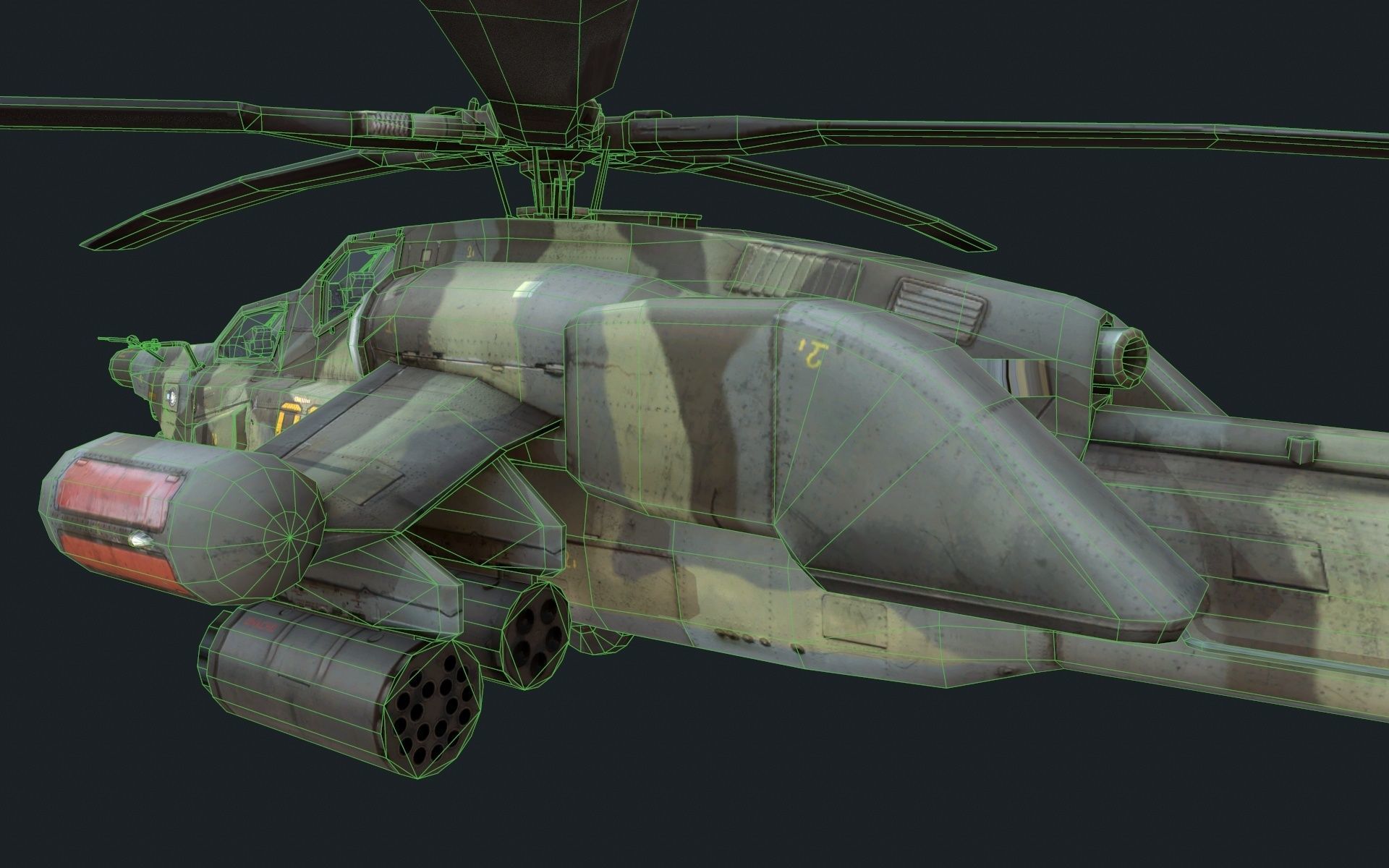 Helicopter Mi-28 Low-poly 3D model_8