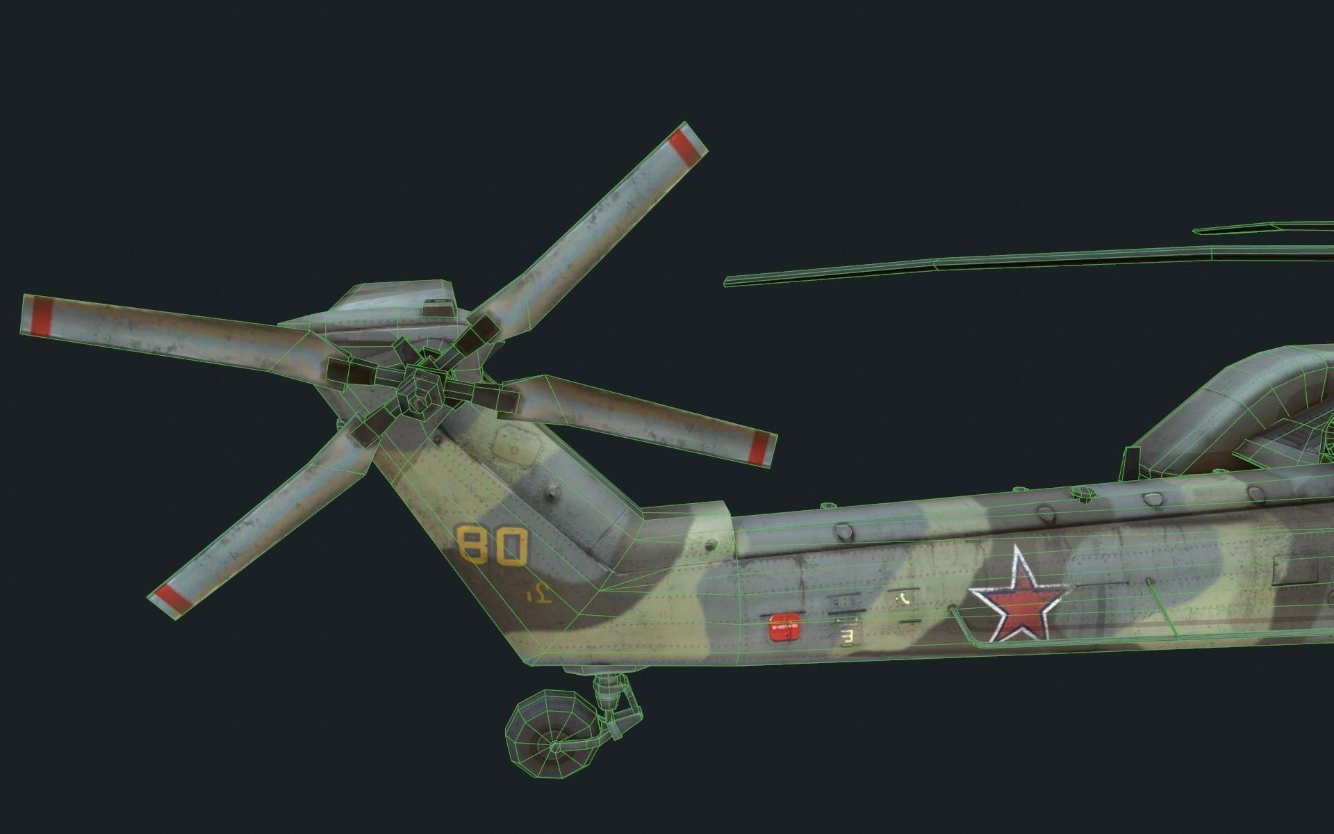 Helicopter Mi-28 Low-poly 3D model_9