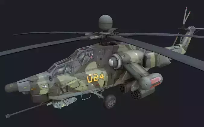 Helicopter Mi-28 Low-poly 3D model