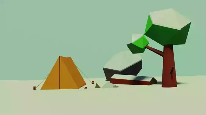 Snow camp LOW POLY