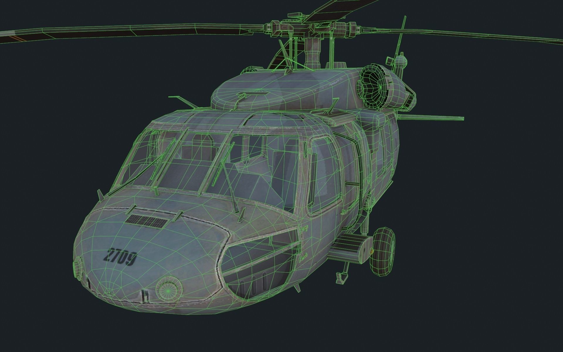 UH-60 Black Hawk Low-poly 3D model_6