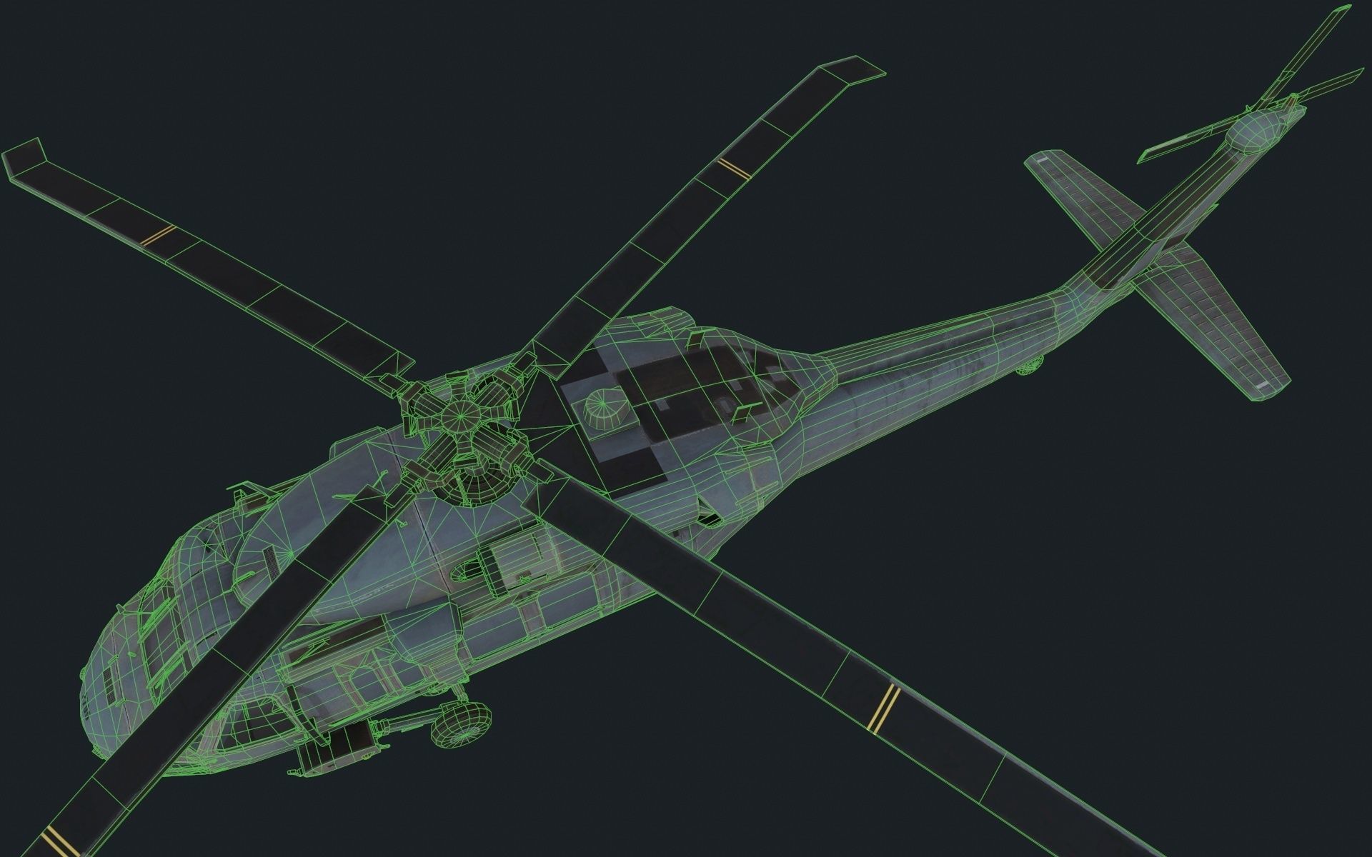 UH-60 Black Hawk Low-poly 3D model_7
