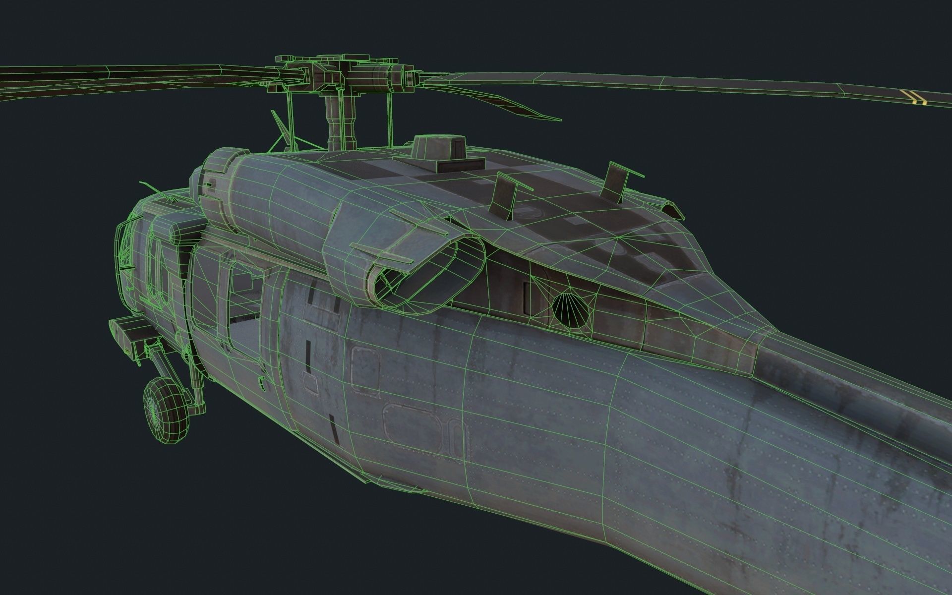 UH-60 Black Hawk Low-poly 3D model_8