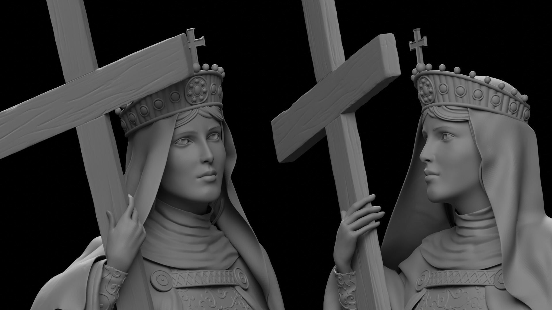 Saint Helen of Constantinople for CNC 3D print model_2