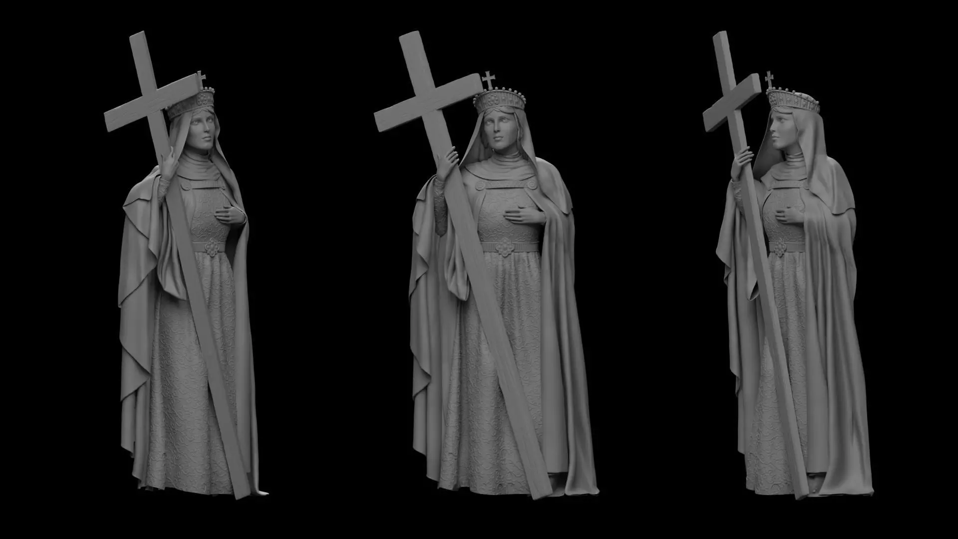 Saint Helen of Constantinople for CNC 3D print model_0