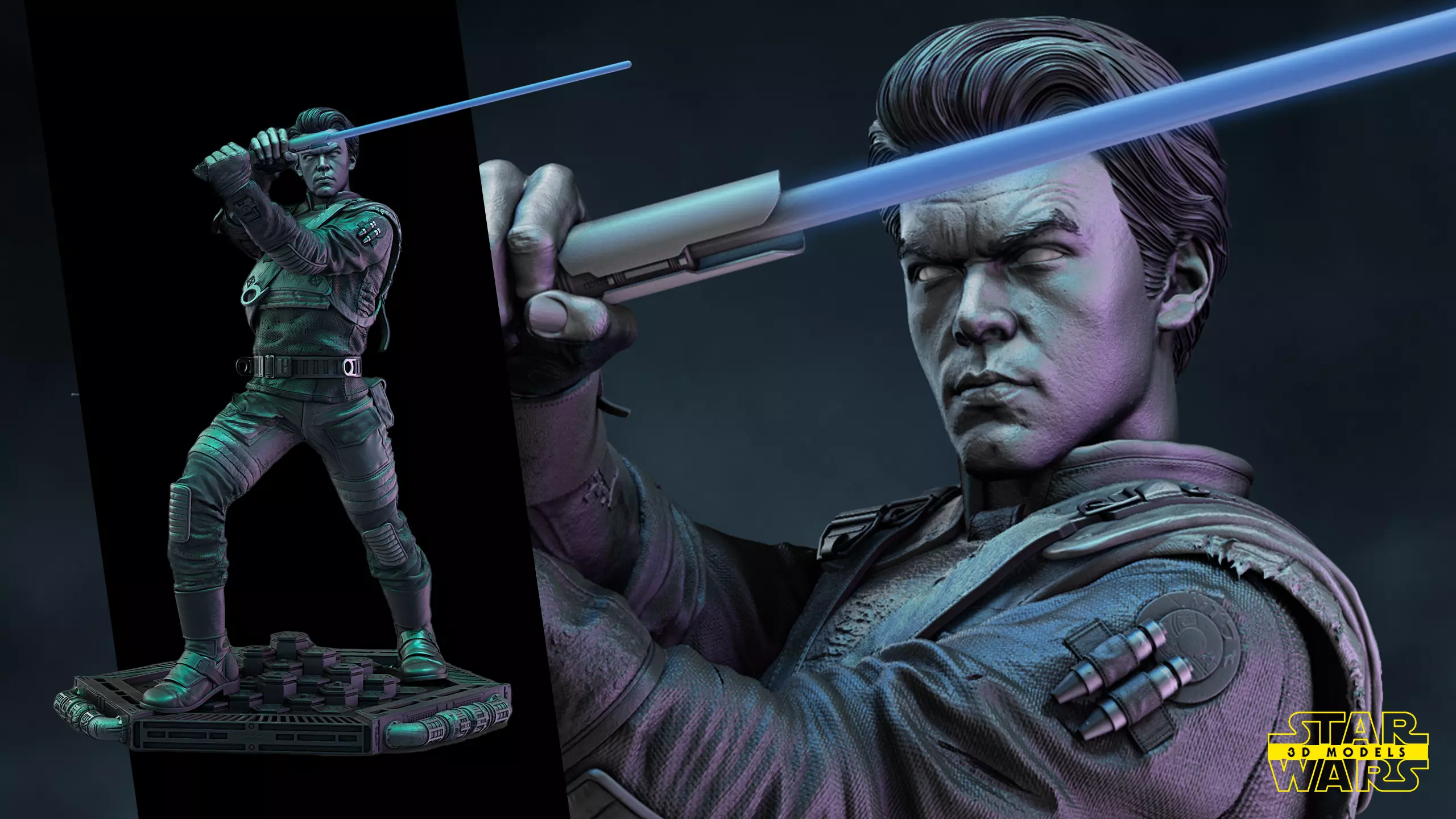 Cal Kestis Sculpture Star Wars 3D Models Ready for 3D printing 3D print model