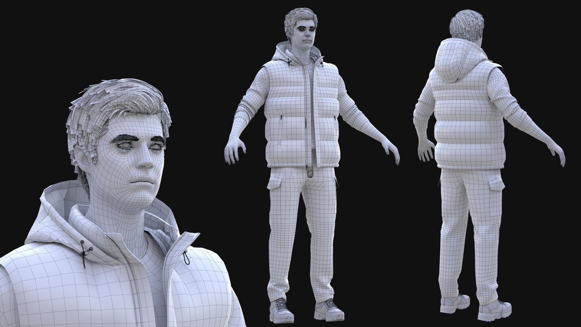 Man in Autumn Outfit 15 - Modular - Rigged Low-poly 3D model_17