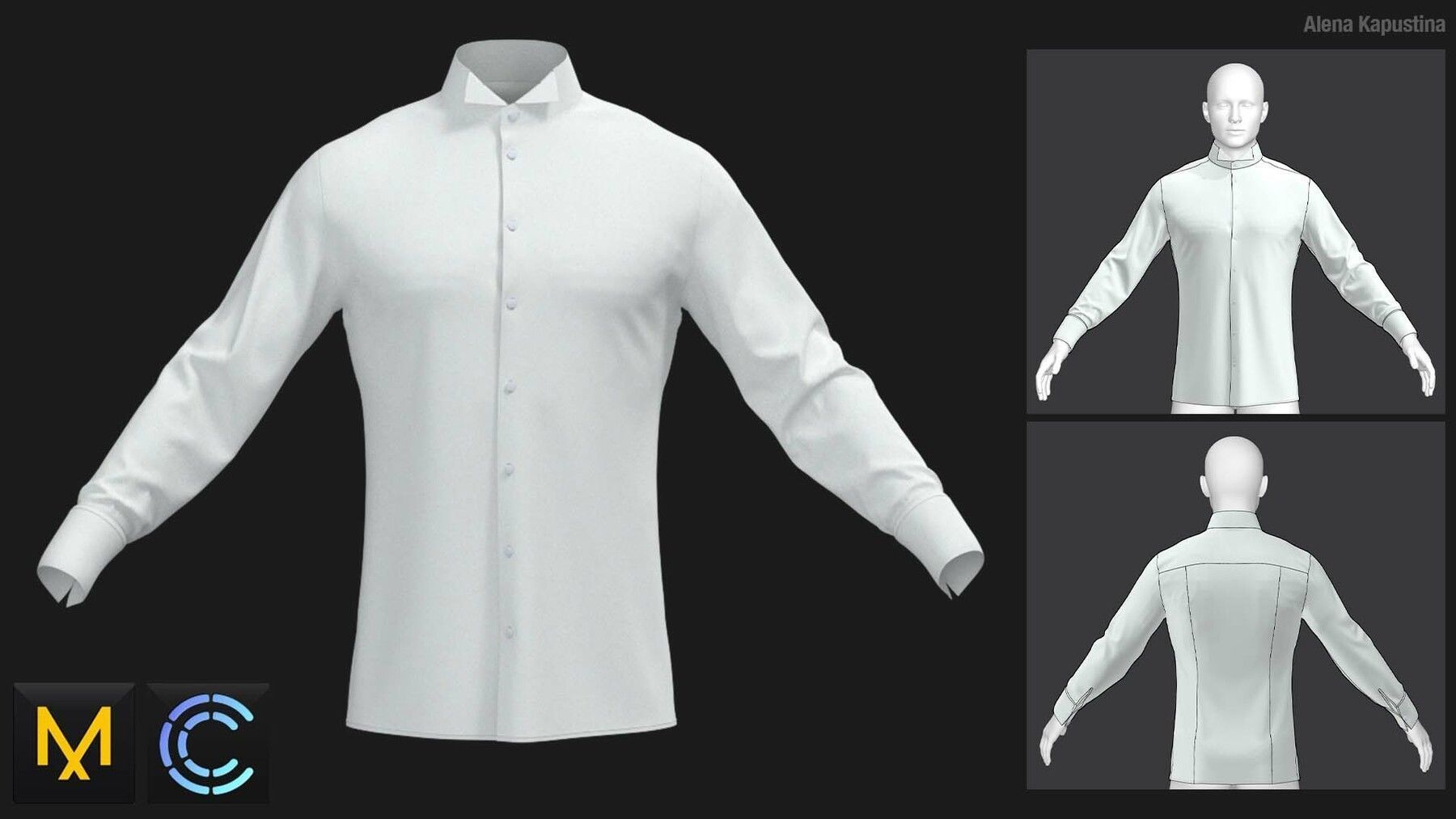 Male shirts pack  Marvelous Designer  Clo 3D project 3D model_6
