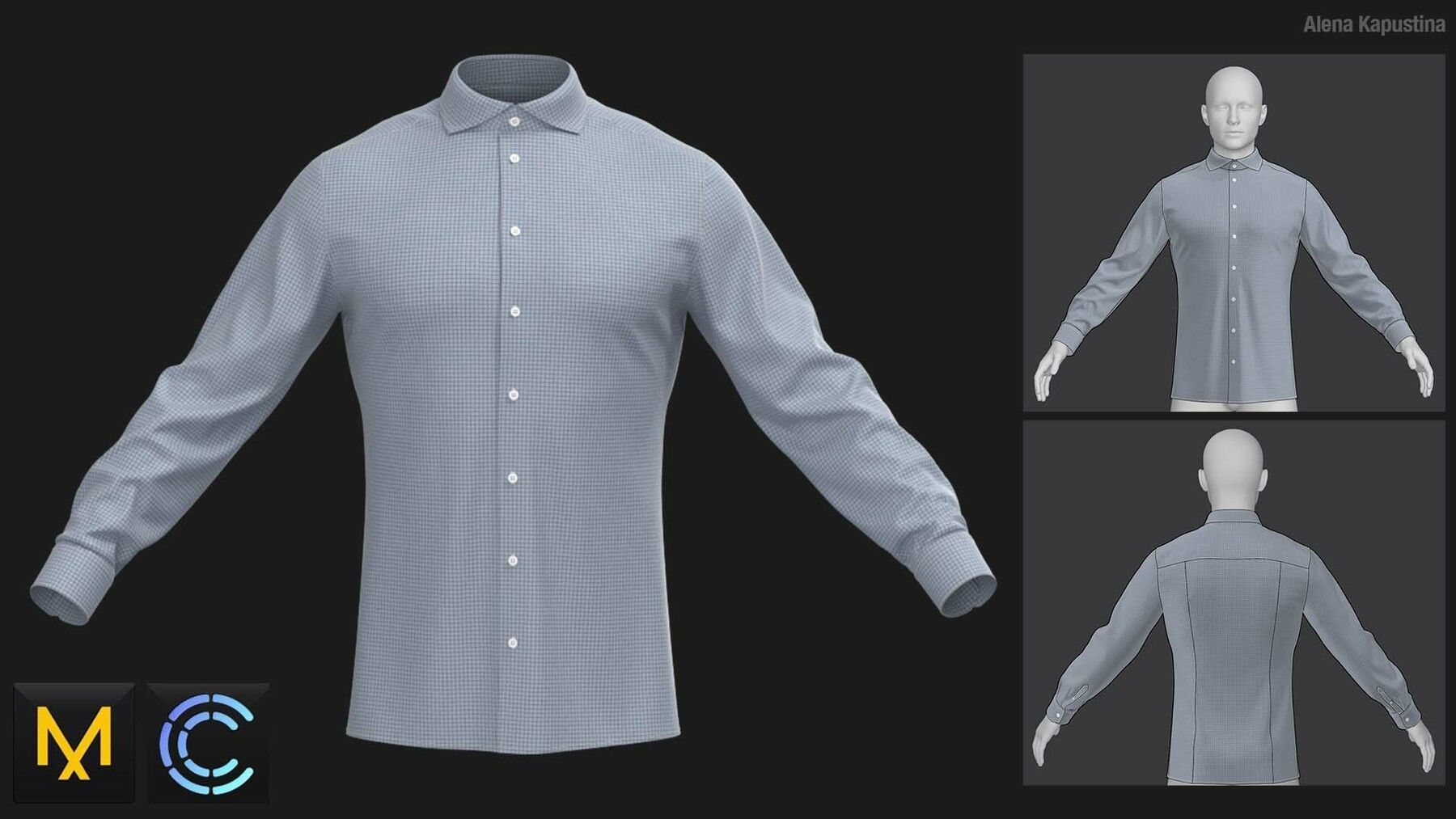 Male shirts pack  Marvelous Designer  Clo 3D project 3D model_5