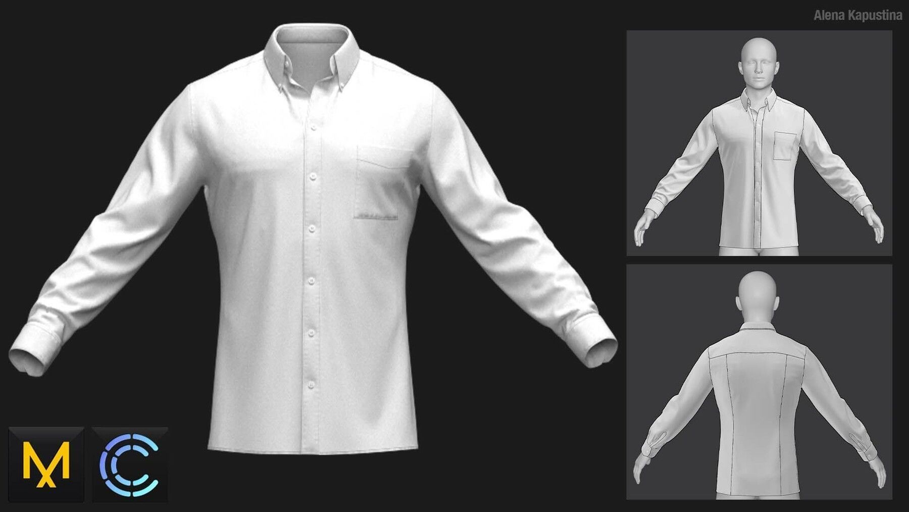 Male shirts pack  Marvelous Designer  Clo 3D project 3D model_4