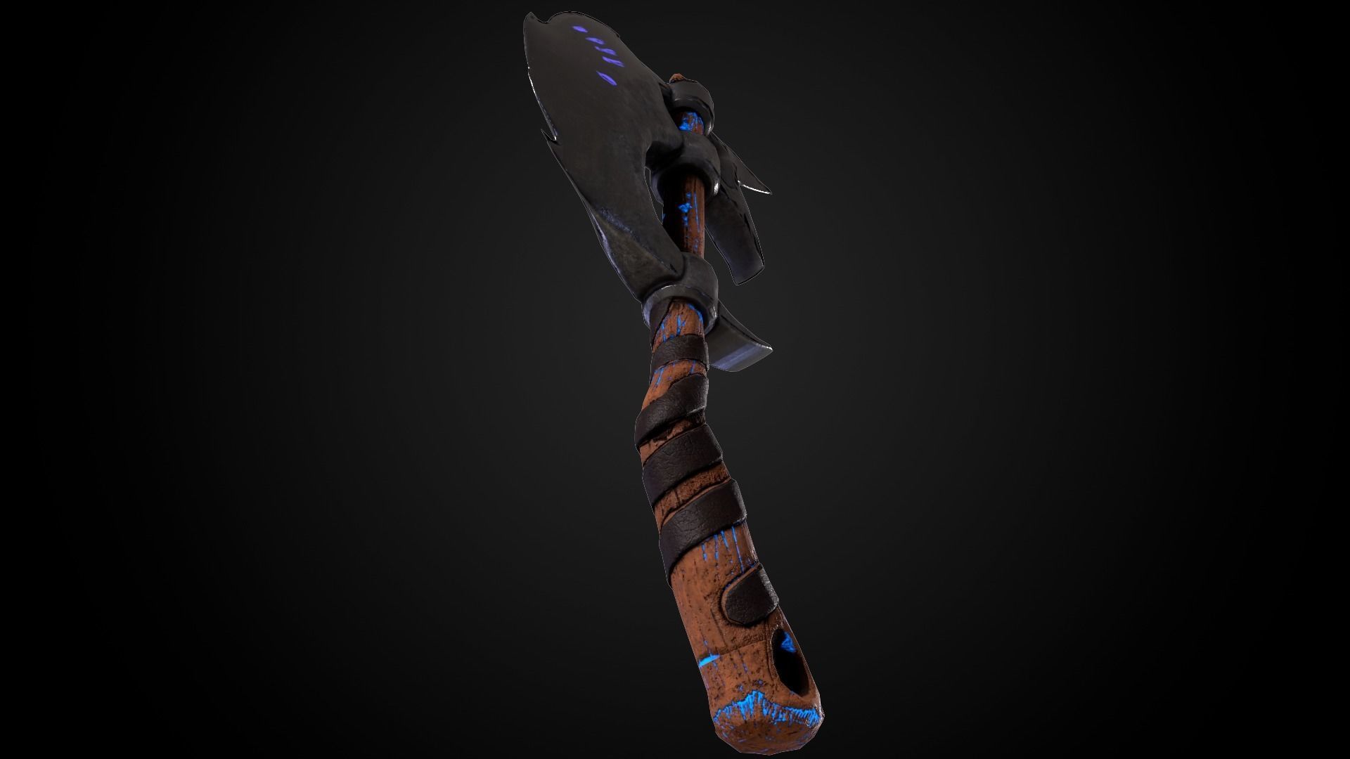stylized axe  Low-poly 3D model_4