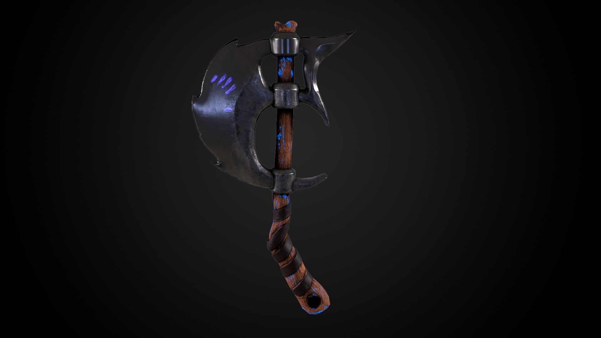 stylized axe  Low-poly 3D model_6