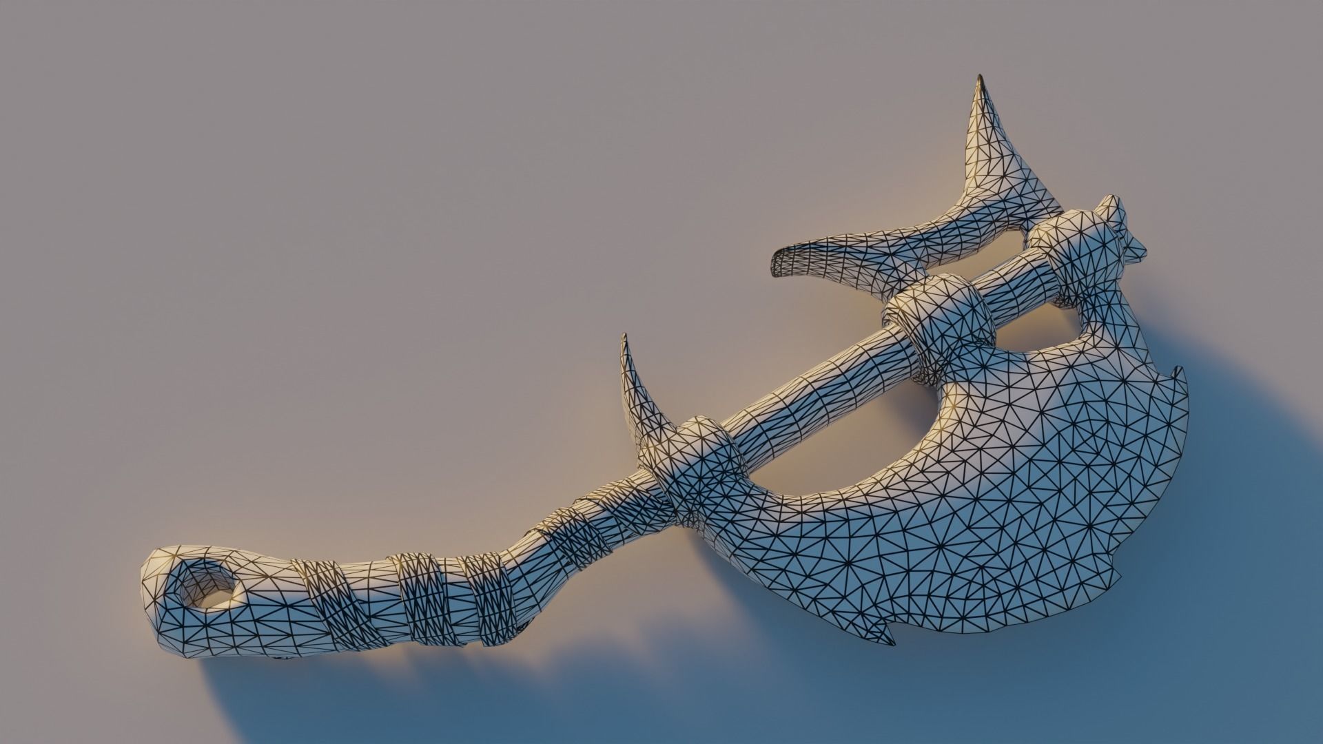 stylized axe  Low-poly 3D model_8