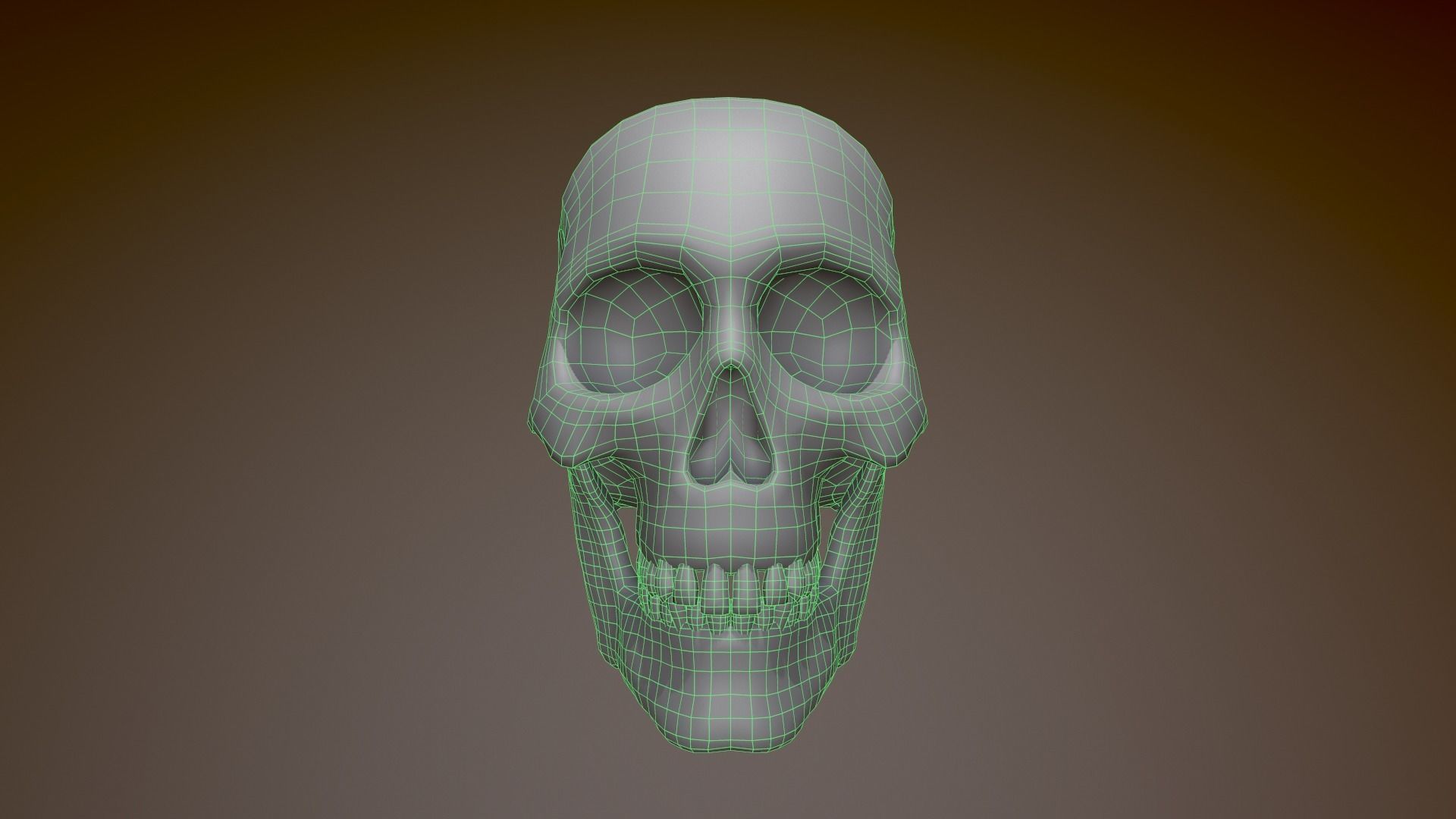 Human Skull Low Poly 3D model Low-poly 3D model_9