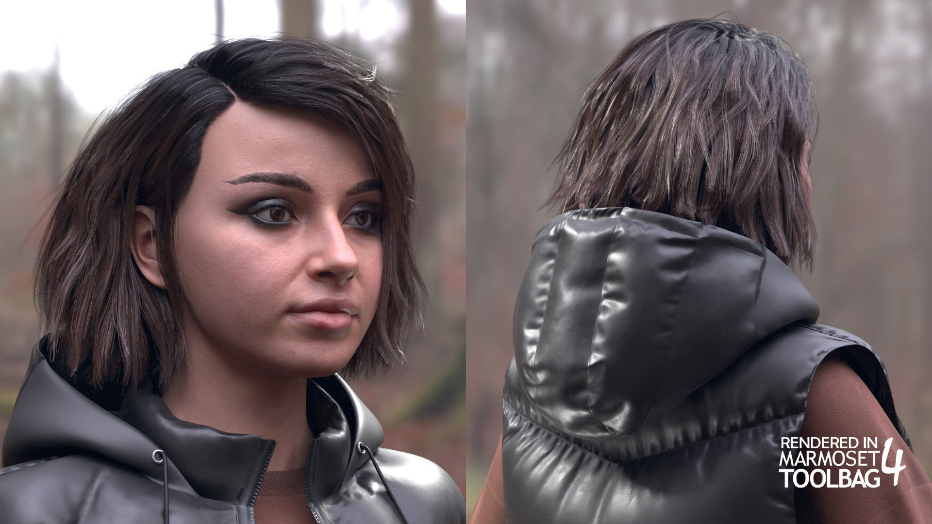 Woman in Autumn Outfit - Modular - Rigged Low-poly 3D model_17