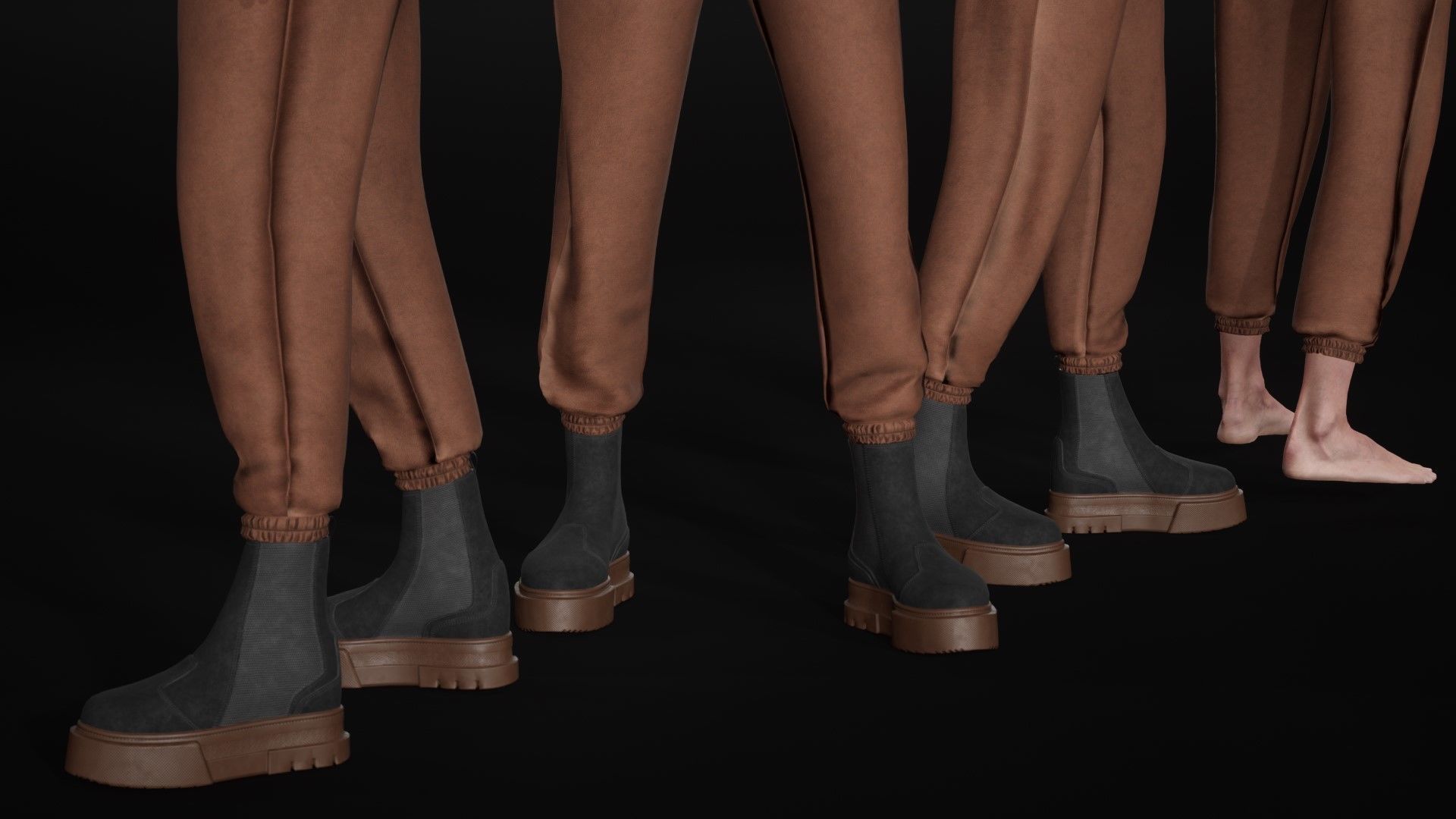 Woman in Autumn Outfit - Modular - Rigged Low-poly 3D model_24