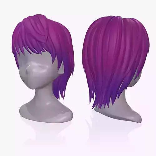 Hair09 Low-poly 3D model