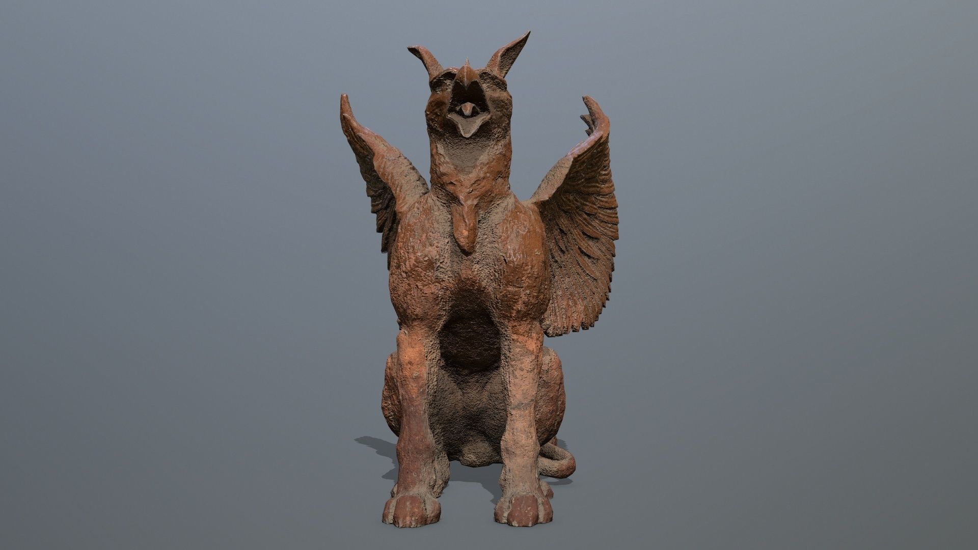 Statue Creature Low-poly 3D model_11