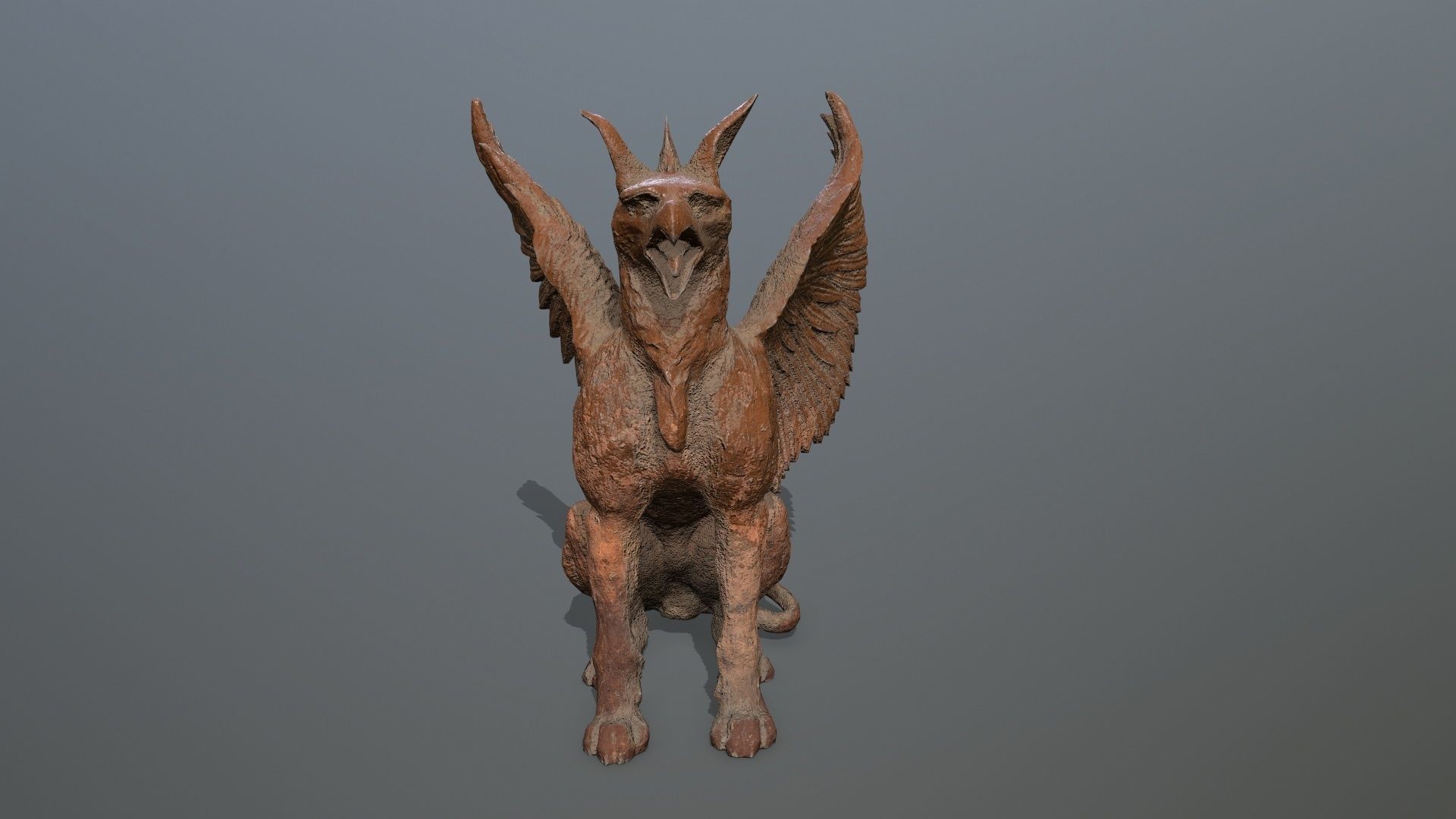 Statue Creature Low-poly 3D model_3