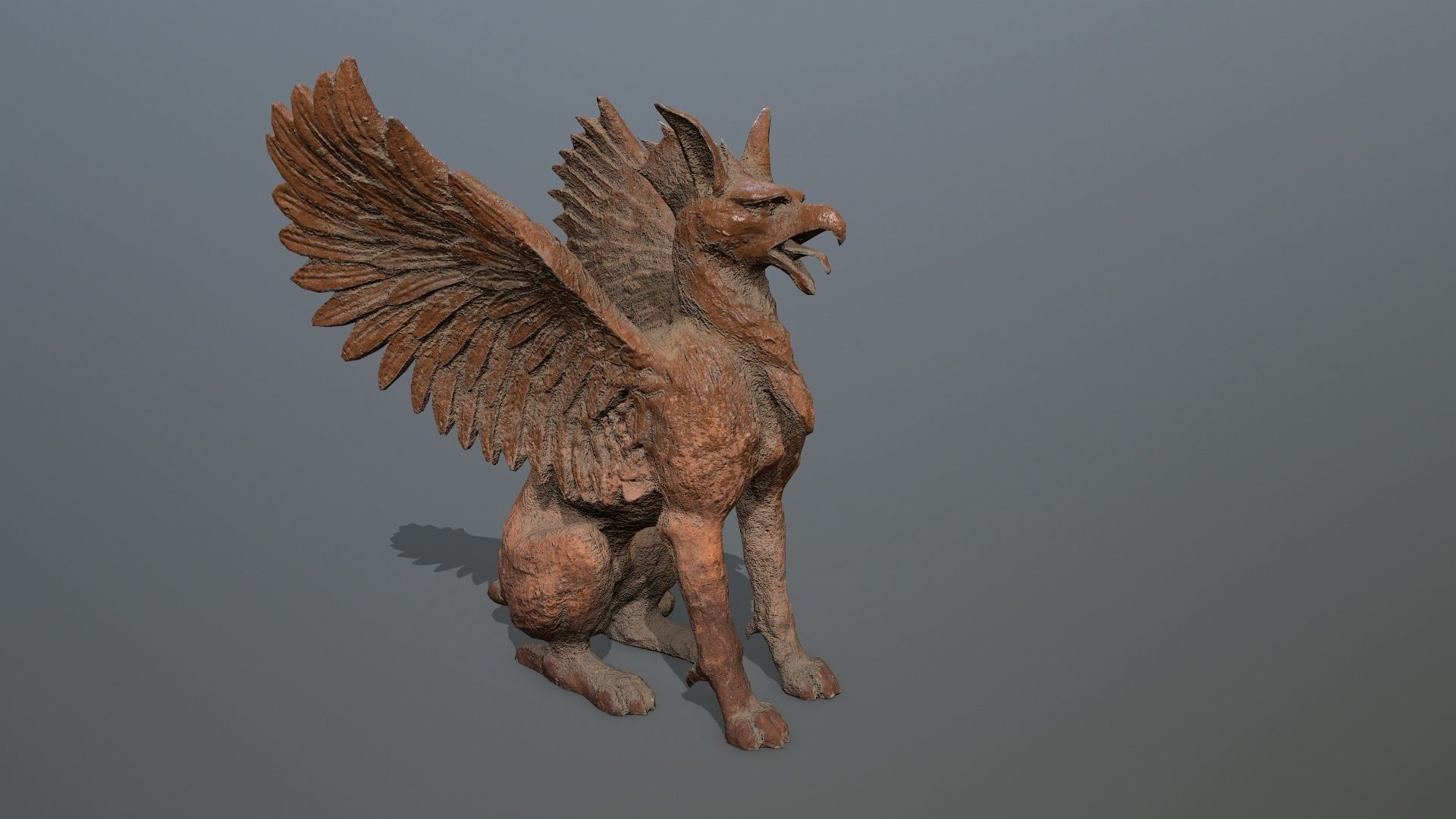 Statue Creature Low-poly 3D model_4