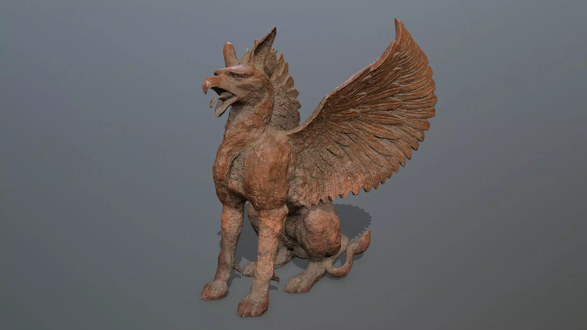 Statue Creature Low-poly 3D model_0