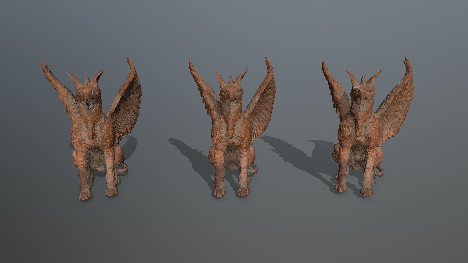 Statue Creature Low-poly 3D model_13