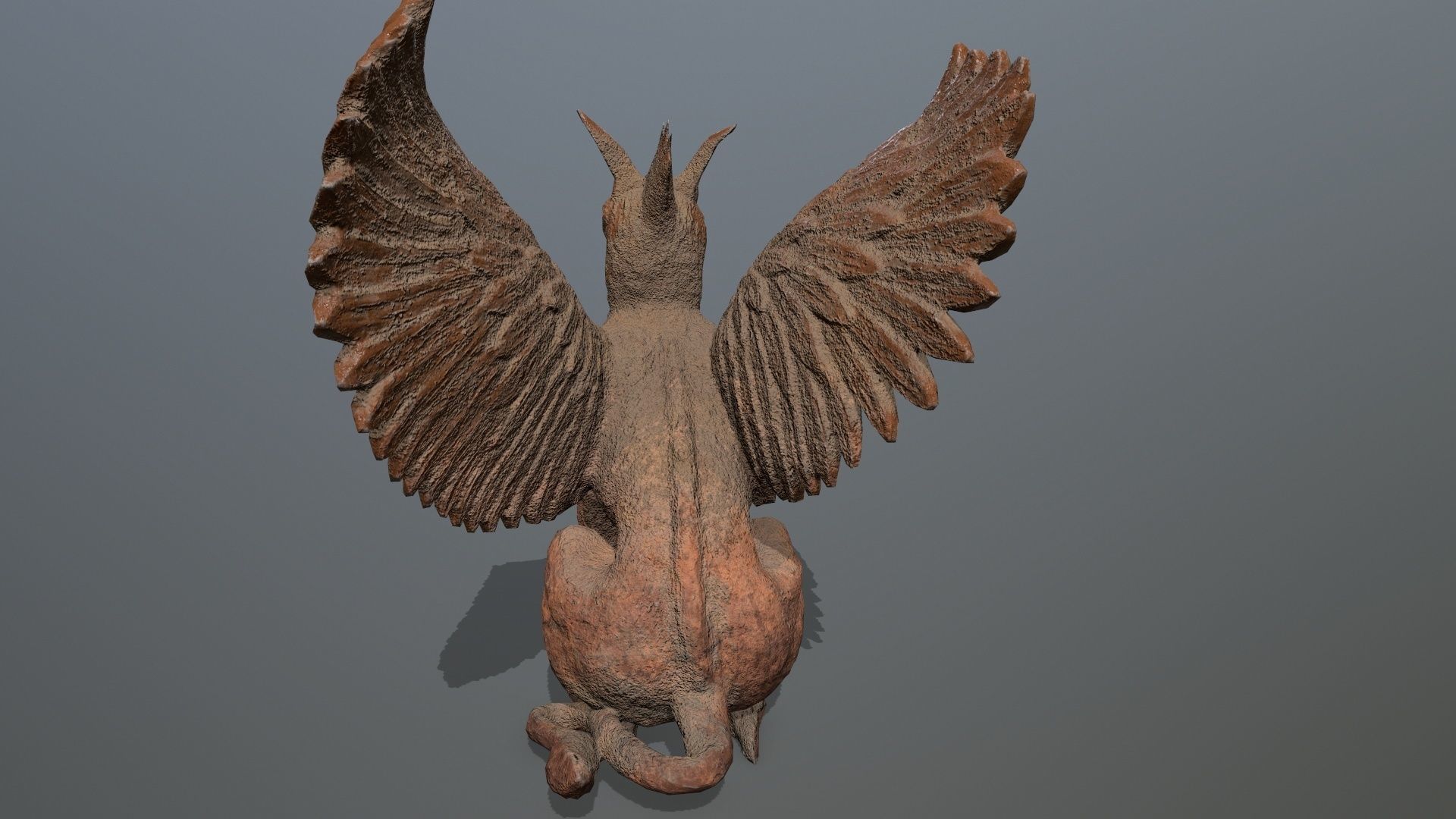 Statue Creature Low-poly 3D model_7