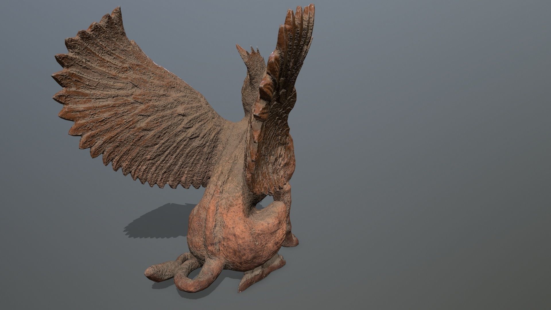 Statue Creature Low-poly 3D model_6