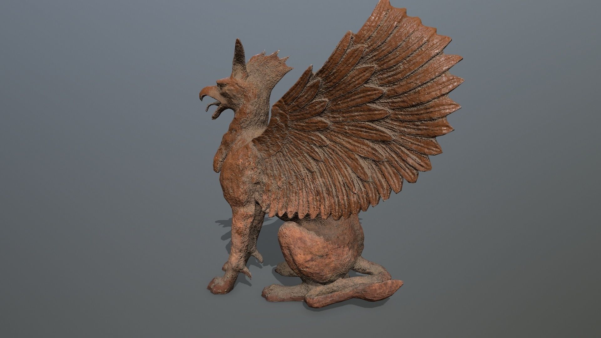 Statue Creature Low-poly 3D model_8