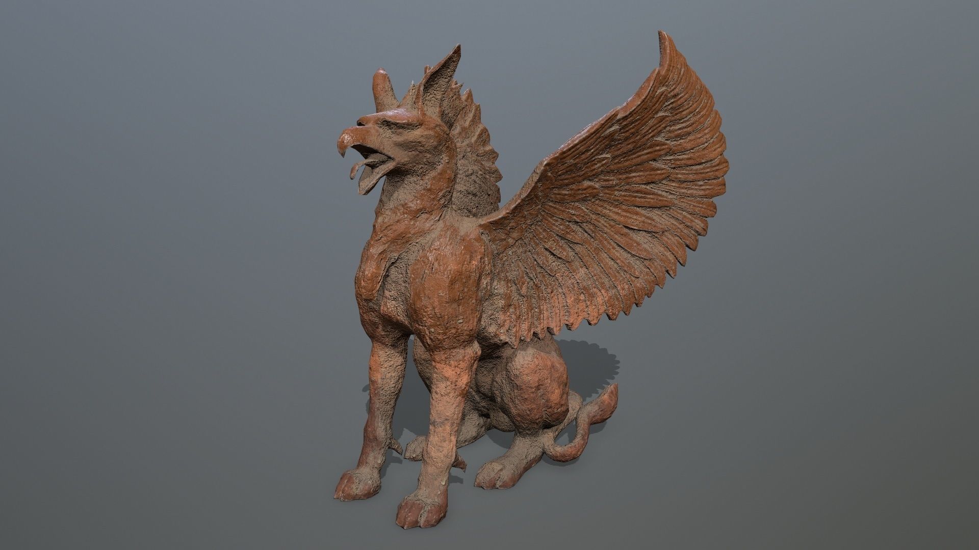 Statue Creature Low-poly 3D model_1