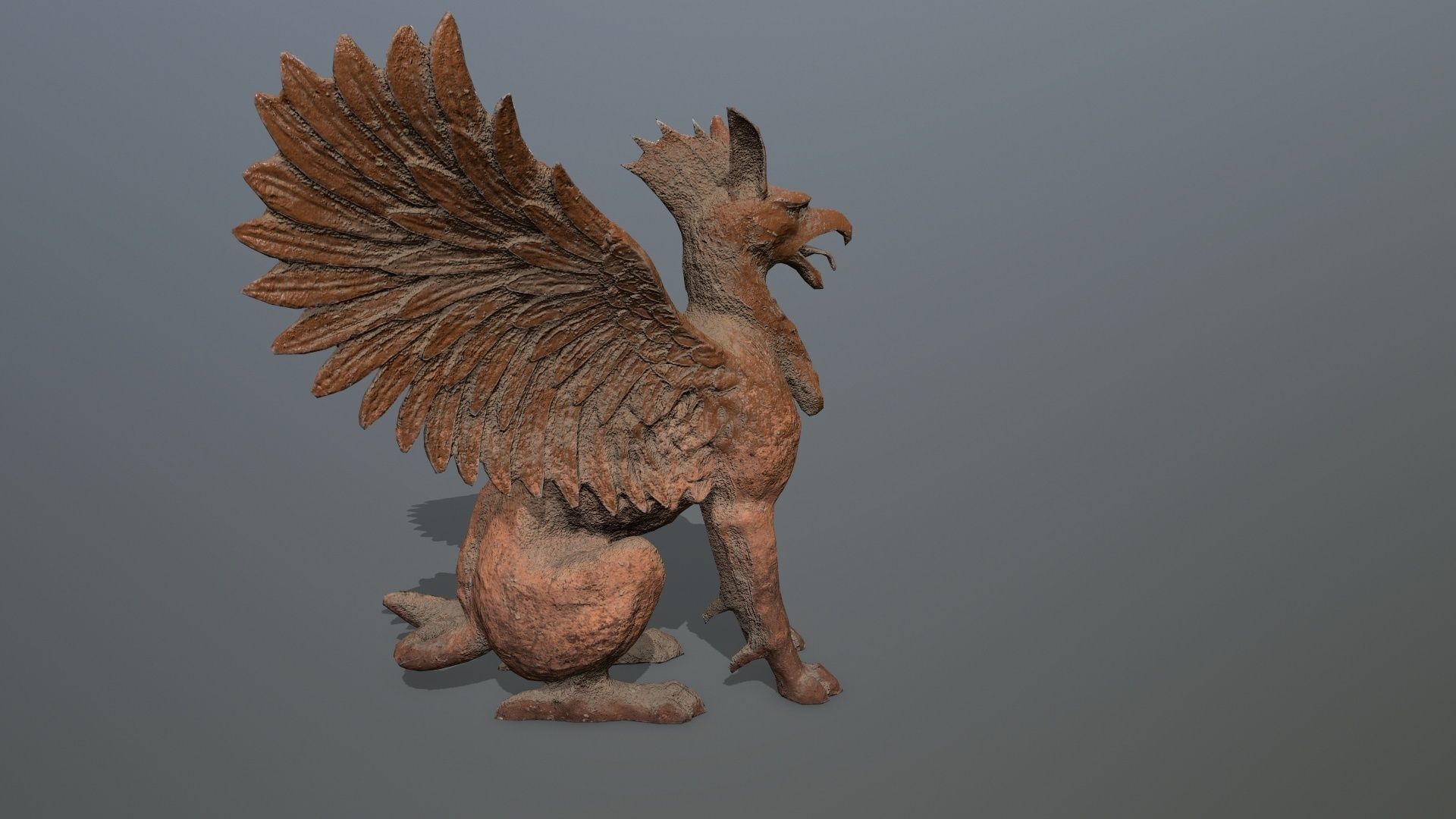 Statue Creature Low-poly 3D model_5