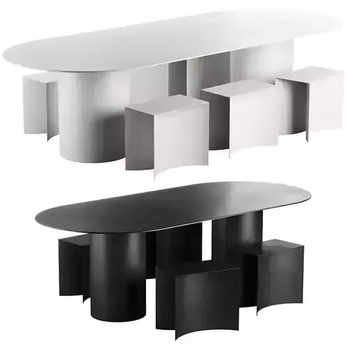 126 Desalto MM8 table with Void stool