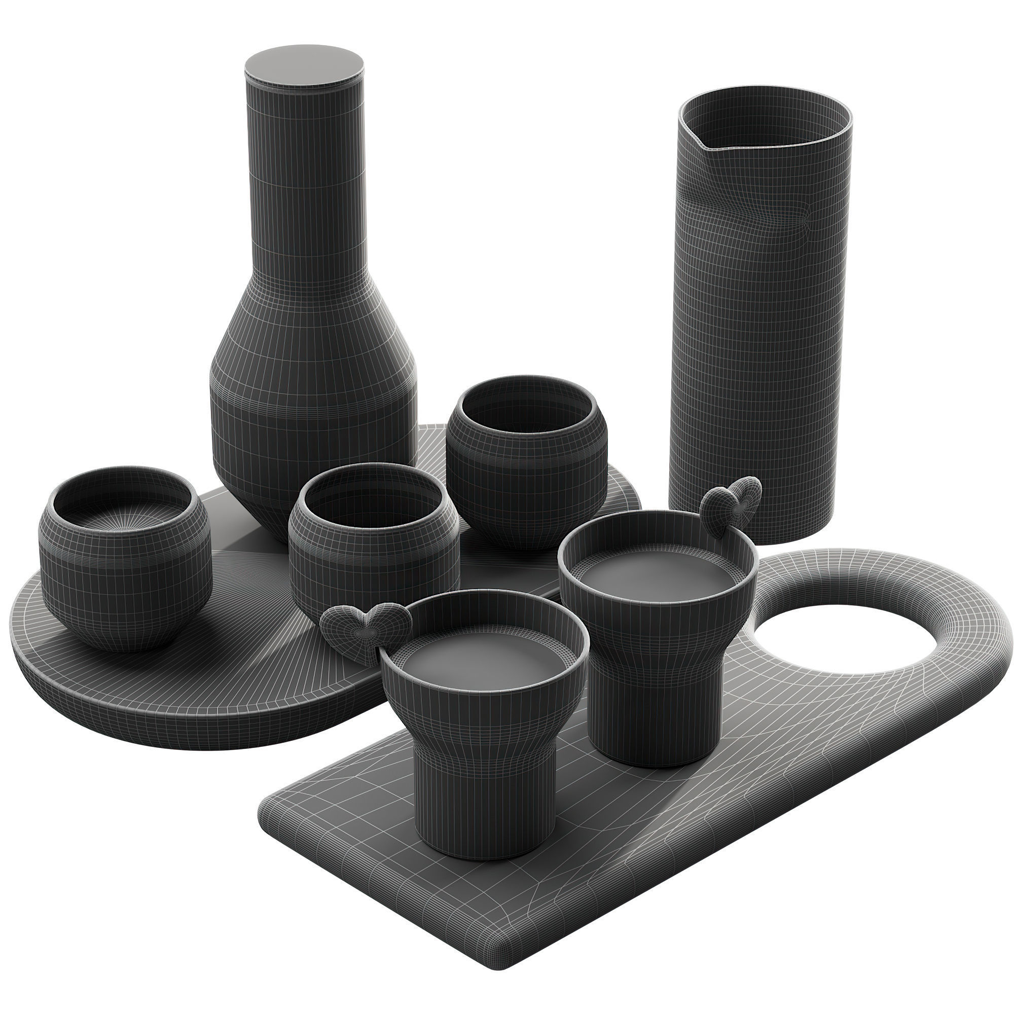 127 eat and drinks decor set 01 coffee and water kit 01 3D model_8