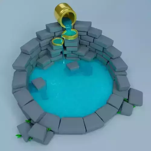 Fountain stylized 3D model