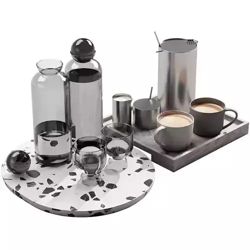 128 eat and drinks decor set 02 coffee and water kit 02