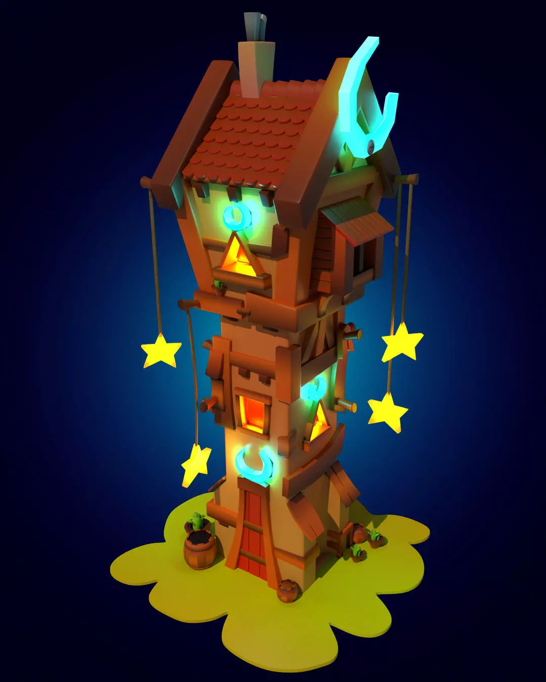 Stylized Toy House 3D model