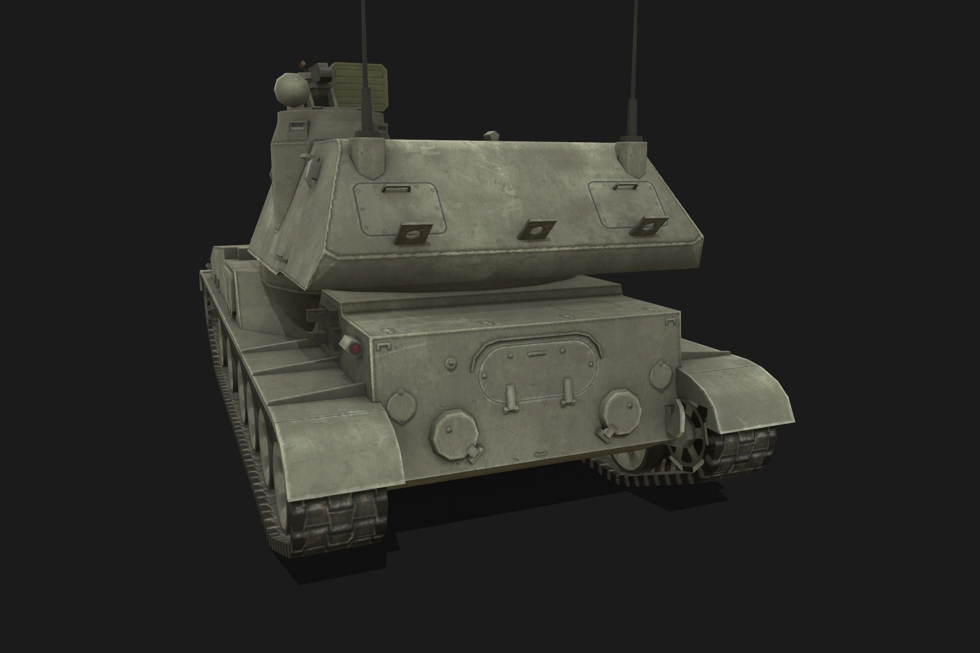 Tank 2s3 Akatsiya Low-poly 3D model_6