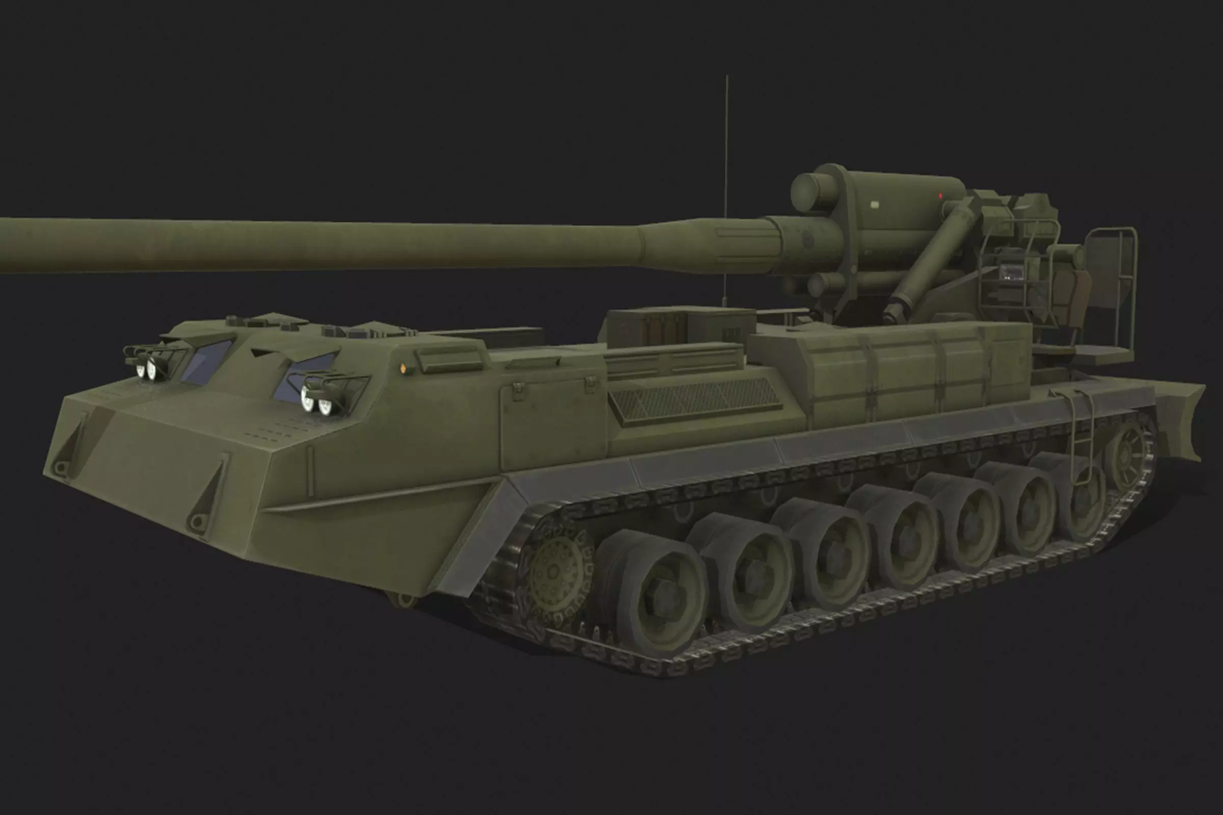 Tank 2s7 Pion Low-poly 3D model