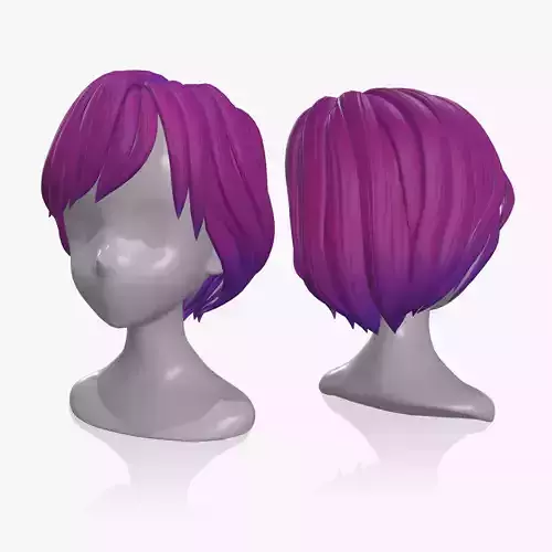 Hair13 Low-poly 3D model