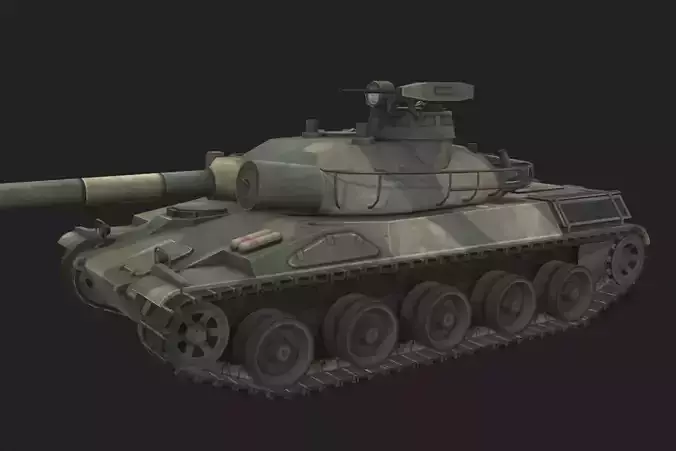 Tank AMX-30B Low-poly 3D model