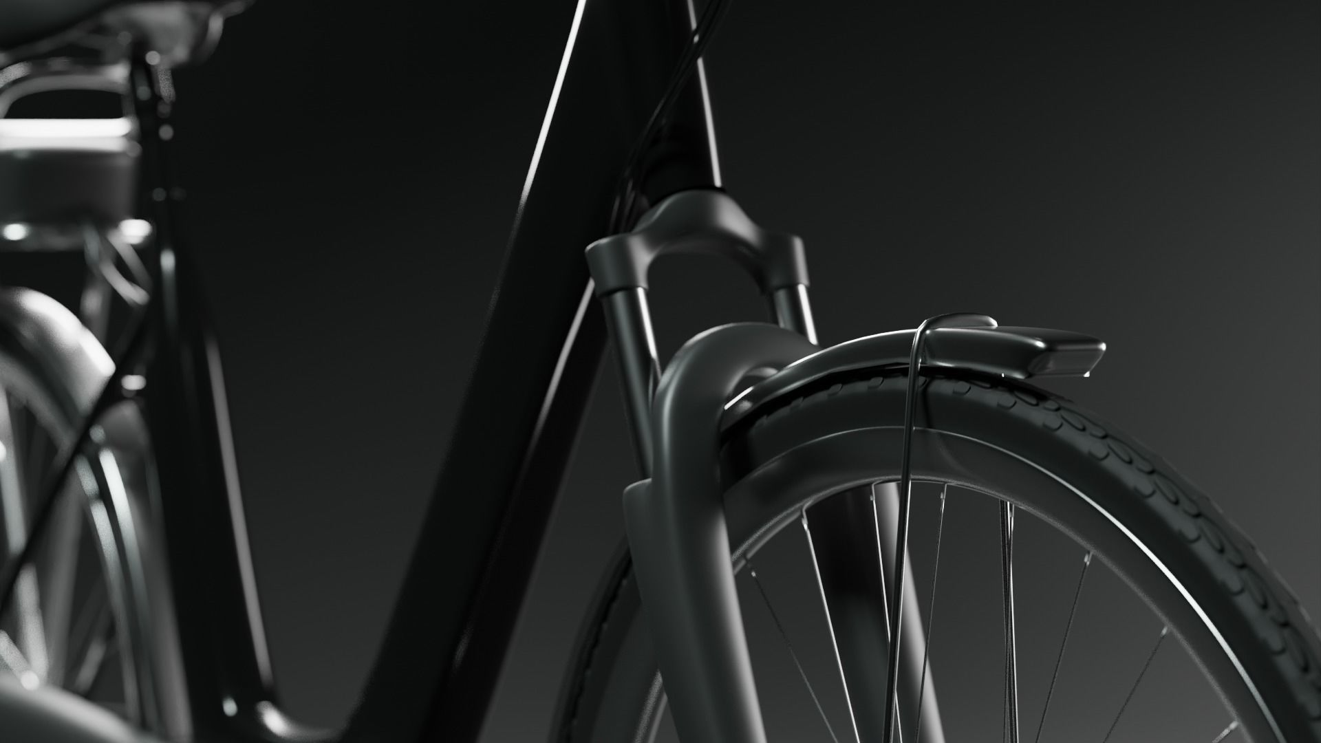 Classical Bike in Black and Chrome 3D model_1
