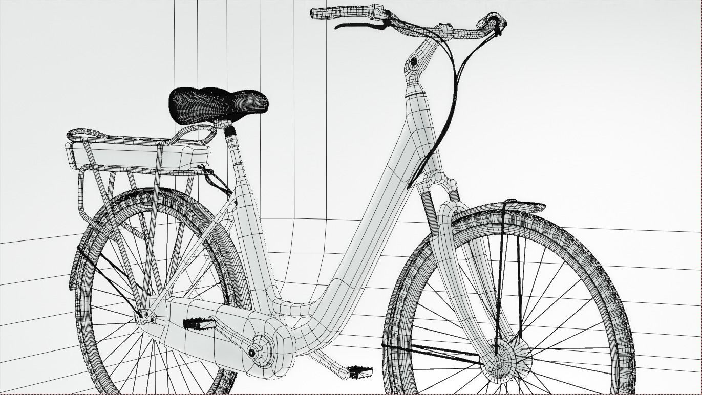 Classical Bike in Black and Chrome 3D model_8