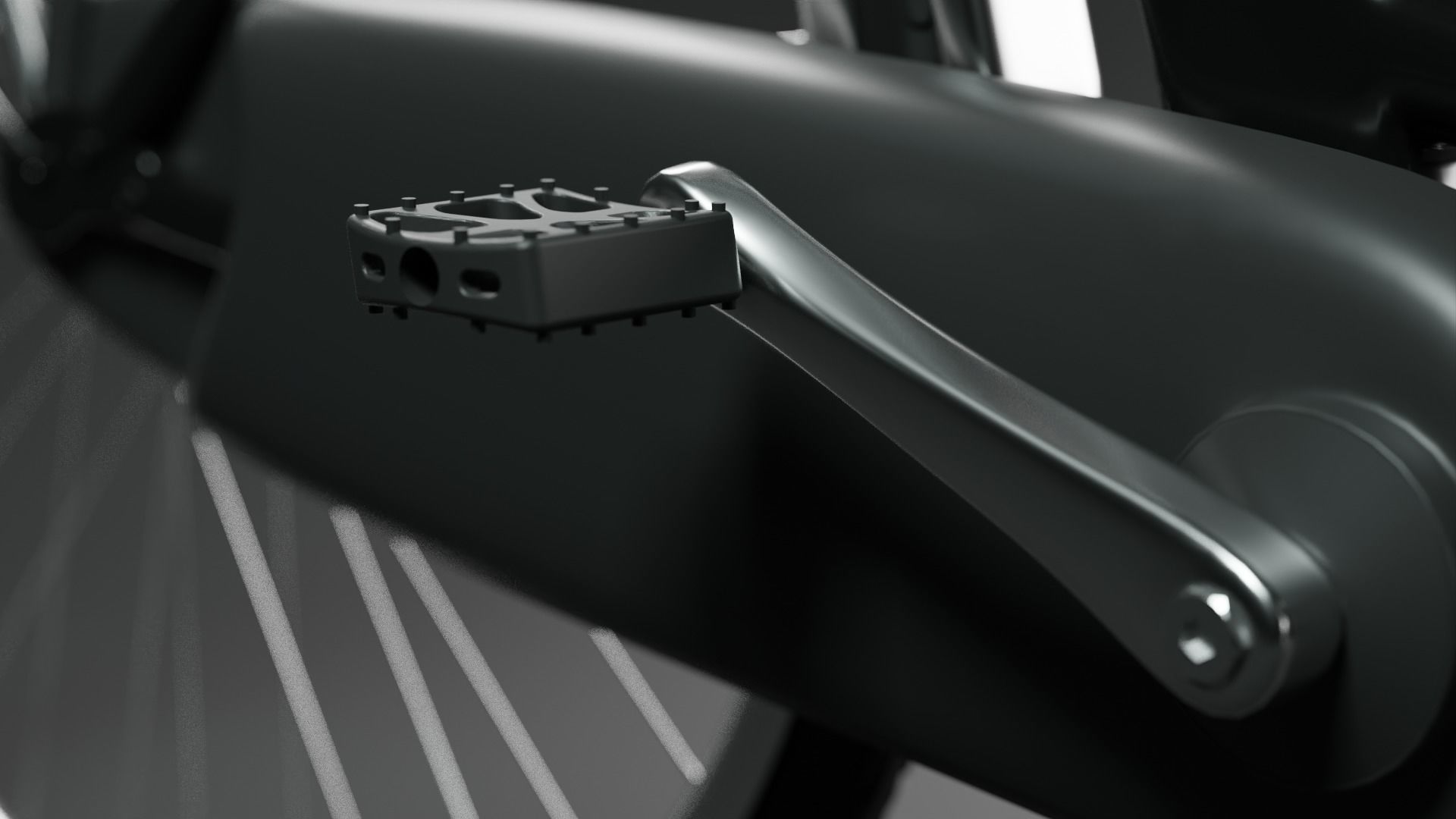 Classical Bike in Black and Chrome 3D model_6