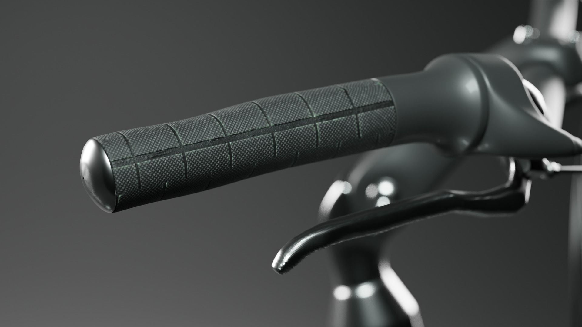 Classical Bike in Black and Chrome 3D model_7