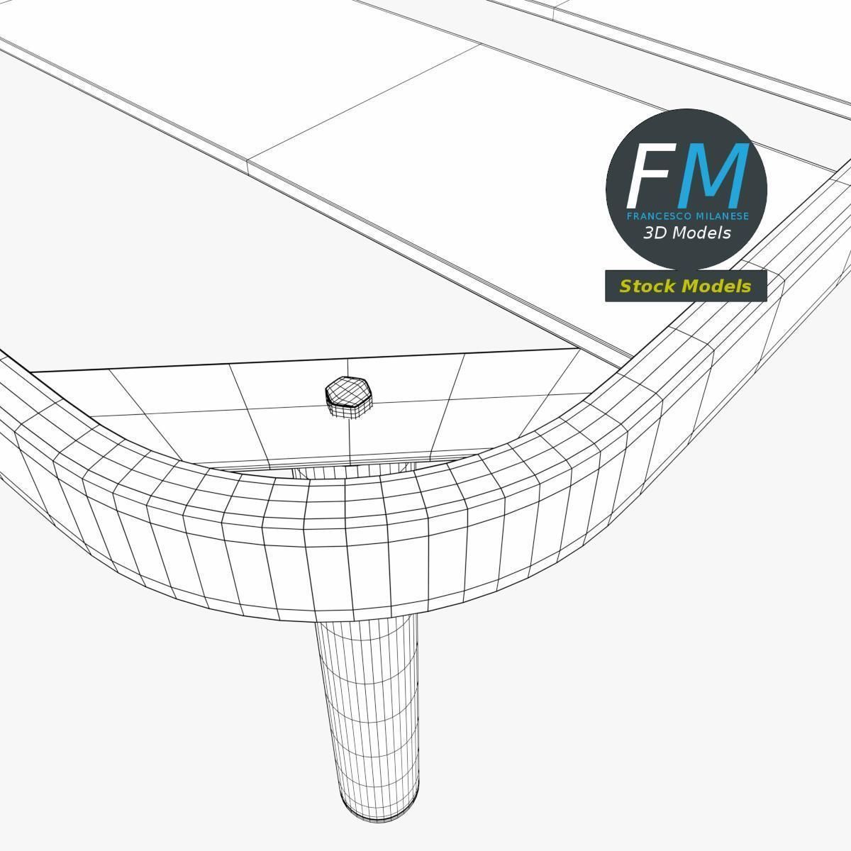 Twin size bed frame with large slats 3D model_8