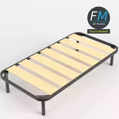 Twin size bed frame with large slats