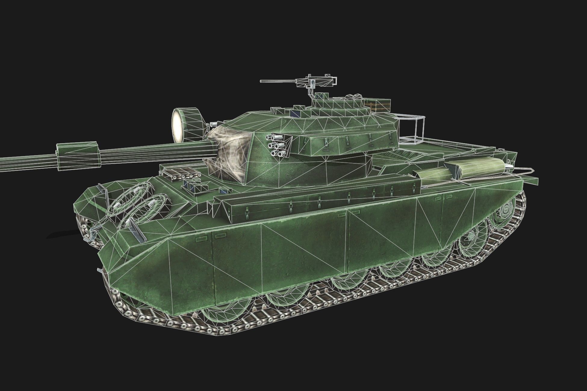 Tank Centurion Mk Low-poly 3D model_3