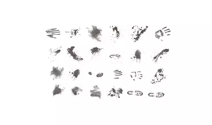 Blood Decals Pack Low-poly 3D model